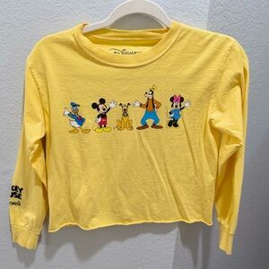 Disney Girls' Mickey Mouse And Friends Crop Top Long Sleeve T-Shirt 9/10 Yellow